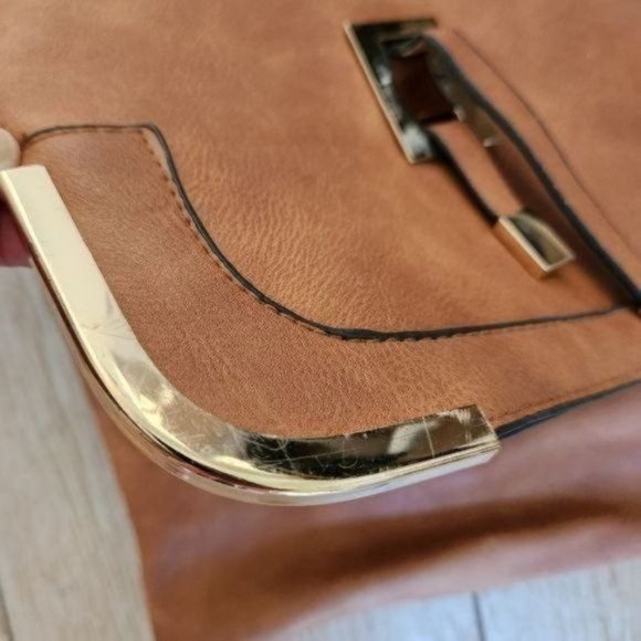 COPY - Brown Faux Leather Handbag / Purse Crossbody or Shoulder - Picture 4 of 12